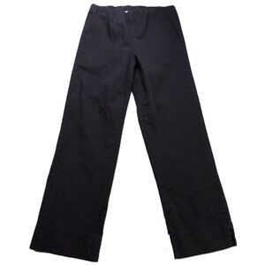 Snappy Turtle Women Black Pull On Pant Split Hem Casual Cotton Blend Small Comfy